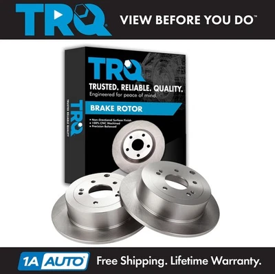 TRQ Rear Brake Rotors Set Solid For 2007-2009 Hyundai Santa Fe - Image 1 of 4