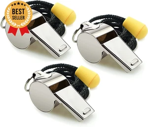 Pack de 3 Silbatos Deportivos Fuertes con Cordón para Entrenadores Árbitros Oficiales Exterior - Imagen 1 de 12