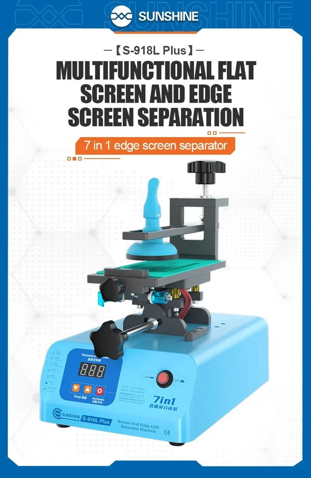 Edge Curved Screen Separator 7in1 Glue Remover In Frame Sunshine S-918L Plus UK - Image 1 of 4