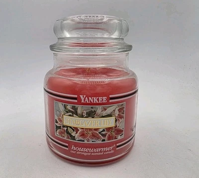 Vela Yankee Candle Banda Negra Stargazer Lily Jar Vela 14.5 OZ Aroma Retirado Nueva Foto 1 de 4