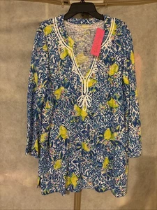 Neu mit Etikett Lilly Pulitzer Kaia Strick Tunika Top Resort weiß Lebensfreude XL - Bild 1 von 9