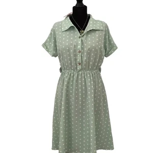 Mint Green White Polka Dot Summer Dress A UK 10 12 PatPat BNWT - Picture 1 of 10
