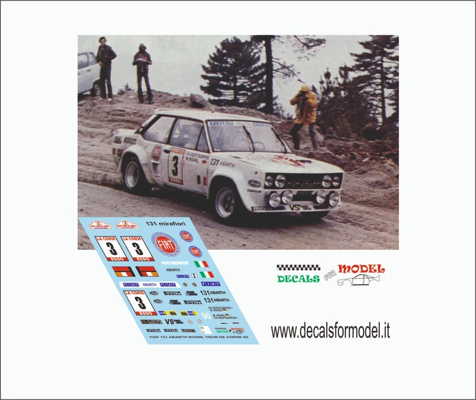 DECALS 1:43 FIAT 131 ROHRL TOUR DE CORSE 1980 - Immagine 1 di 1
