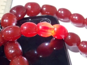 Cherry AMBER BAKELITE BEAD Necklace, prayer rosary, Vintage - Picture 1 of 24