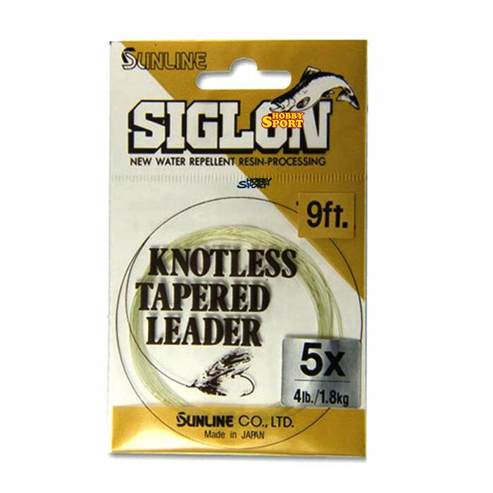 FILO SUNLINE SIGLON KNOTLESS 9FT 5X TAPERED LEADER FINALE CONICO PESCA MOSCA FLY - Immagine 1 di 1