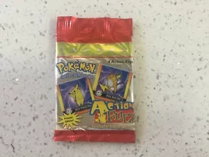 1999 Pokemon Action Flipz Premier Edition Pack 4 Cards RED LONG CRIMPED - Picture 1 of 3