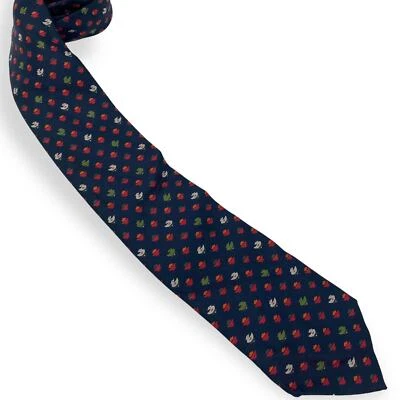 Corbata de seda estampada roja negra vintage Hermes años 00  Foto 1 de 4