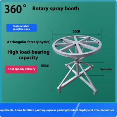 Round Rotary Table Spray Painting Rack Stainless Steel Surface Packaging Table - Image 1 of 4