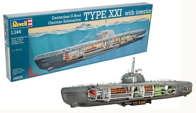 Revell 05078 | Deutsches U-Boot Typ XXI mit Interieur | 1:144 - Bild 1 von 4