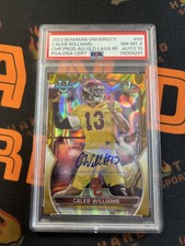2022 Bowman University Caleb Williams Auto Gold Lava PSA