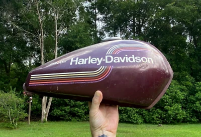 Harley Davidson Aermacchi TANQUE DE COMBUSTIBLE DE GAS con tapa / 75-78 SS SX 175 250 OEM Foto 1 de 4