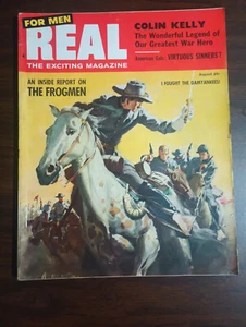 REAL The Exciting Magazine for Men August 1956  Report on Frogmen - Bild 1 von 6