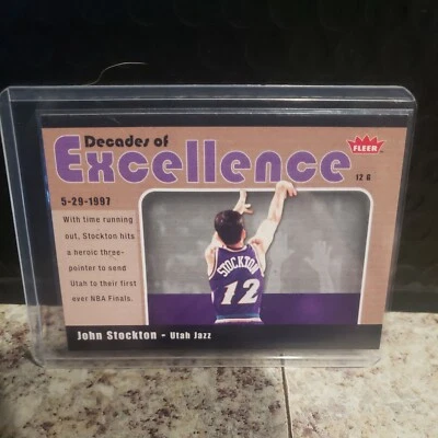 2007-08 Fleer #9 John Stockton Decades of Excellence Utah Jazz (O) - Image 1 of 2