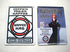 Konvolut 2x Werbe-Blechschilder "KAFFEE HAG Kaffee" Werbung