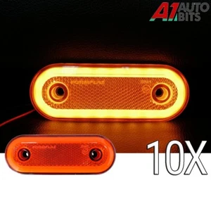Orange Amber Side 20 LED Marker Lights Oval X10 12V 24V Neon Trailer Truck Lorry - Picture 1 of 6