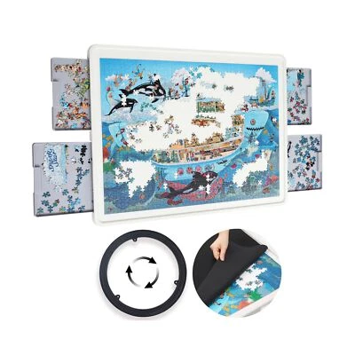 1500 件旋转塑料拼图板带抽屉和盖子,35 英寸 x 27 英寸门廊... — 第 1/4 张图片