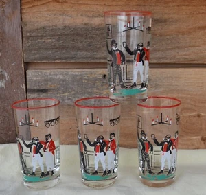 4 VTG Libbeys 10oz Cocktail Drinking Glasses ACL Images Men Raising Toast in Pub - Picture 1 of 15