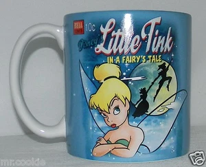 Disney Little Tink In A Fairy Tale Tinkerbell große Kaffeetasse / Becher blau Comic - Bild 1 von 6