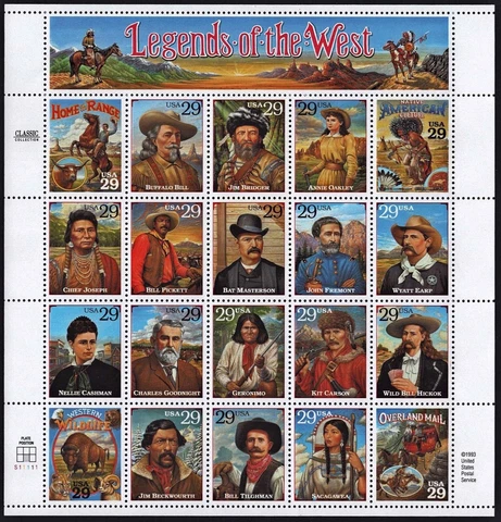 US #2870 MNH M/S 1994 Recalled Legends of the West Ben Pickett [S111111 Pos 5] Cover
