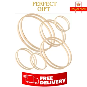 Dream Catcher 12 Pieces 6 Sizes Wooden Bamboo Floral Hoop Set Wedding Celyoce - Picture 1 of 6