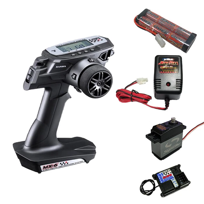 Sanwa MX-6 w/RX-391W Kyosho KS203 Servo 7.2V 3300 Battery Charger Set via DHL US - Image 1 of 1