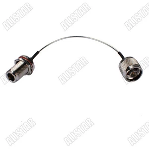 Cable semiflexible macho enchufe a n hembra mamparo cola de cerdo RG405 0,086" 100 cm - Imagen 1 de 3