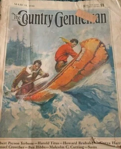 Country Gentleman Magazine March 1930 Canoe Frank Schoonover Art Vtg 1930s Ad - Picture 1 of 23