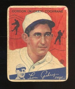 1934 Goudey #2 Mickey Cochrane Detroit Tigers HOF