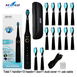 🎁Electric Toothbrush SG507 Whitening Black Sonic Toothbrushes 13 Brush Heads🎁 - Picture 1 of 12