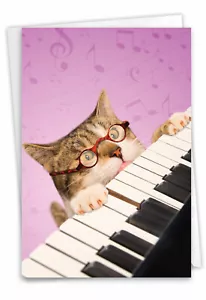 Funny Thank You Greeting Card with 5" x 7" w/ Envelope (1 Card) Cat Note - Picture 1 of 6