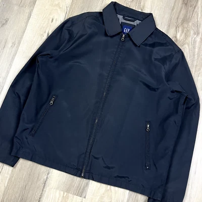 Vintage GAP Herrington Jacket Black Inside Pocket Lined Y2K Faded Large Biker L - Image 1 of 4