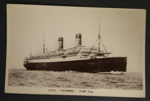 RMS Homeric Postcard Steamship RPPC Ocean Liner Ernest Hopkins Real Photo - Picture 1 of 2