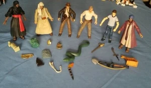 Indiana Jones 6 Figure Lot + Accessories, Raiders And Crystal Skull, 2007 Hasbro - Picture 1 of 16