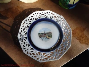 Antique 1890s SOUVENIR PLATE Sault Ste. Marie Michigan Ship In Locks GERMANY - Picture 1 of 4