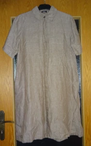 OPUS welika Damen Sommer Hemdbluse Hemd Kleid 100% Leinen Braun Gr. 38 wie NEU - Bild 1 von 9
