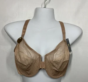 Women's 855436 Elevated Front Close Underwire Bra Ran Size 34G Racerback Beige - Picture 1 of 5