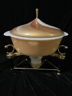 Fire King Anchor Hocking Copper Tint Casserole Dish With Tea Light Warming Tray