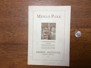 1933 MENLO PARK LABORATORY Thomas EDISON INSTITUTE BOOKLET DEARBORN MICHIGAN - Picture 1 of 7