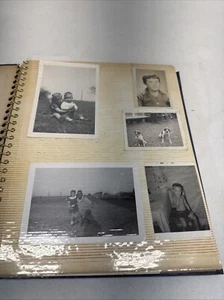 LARGE VINTAGE FAMILY PHOTOGRAPH ALBUM 1960s Military Family Pets Cars - Picture 1 of 13