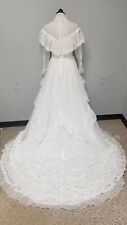 Vtg Bridallure by Alfred Angelo Long Sleeve Ruffled Lace Wedding Dress