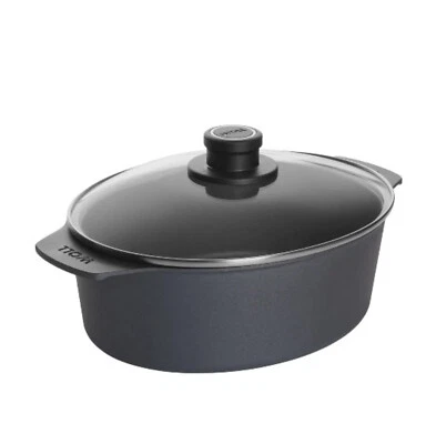 WOLL Gussbräter Diamond Lite grau oval Aluminium Schmiedeguss Backofenfest Induk - Bild 1 von 2