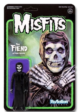 THE MISFITS 'Midnight Black’ Fiend 3.75" ReAction Figure Super7 Unpunched Mint Cover