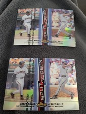 1999 Topps Finest Split Screen Refractor #SS4 BARRY BONDS / ALBERT BELLE 2 CARDS