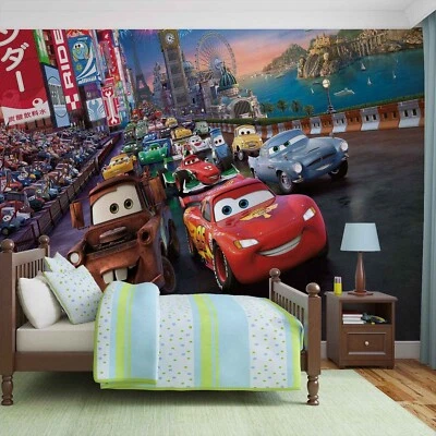 Disney Cars wallpaper mural in large size feature wall deco no adhesive - Image 1 of 4