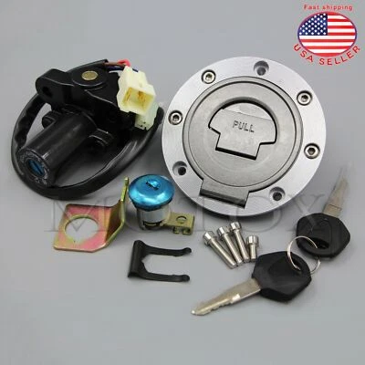 Fit For Yamaha YZF R1 FZ6 R6 Fuel Gas Cap Ignition Switch Seat Lock W/ Key Set Foto 1 de 4