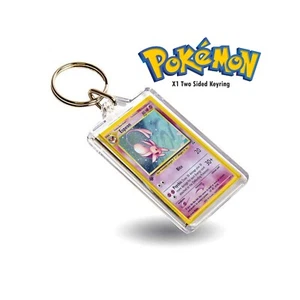 Pokemon Espeon TCG Card Inspired Keyring / Key Chain Duel Print Classic Style - Foto 1 di 2