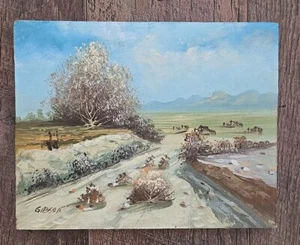 GIBSON Signed Original Painting 10" X 8" Art Nature Landscape - Bild 1 von 4