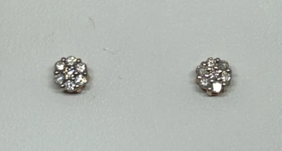 10K Rose Gold 1/4CTTW Diamond Fantasy Cluster Earrings - Image 1 of 2