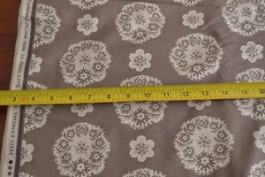 By 1/2 Yd, Cream on Brown Quilt Cotton, Moda/French General/Fa-La-La-La-La,M8412 - Picture 1 of 6
