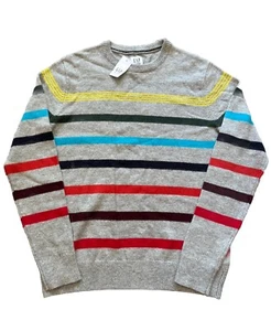 Gap Kids Boys Striped Multicolor Sweater Size XXL 60% Cotton, 10% Wool NEW - Picture 1 of 9